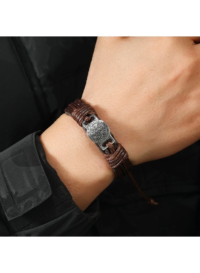 Goolsky Vintage Handmade Leather Bracelet for Men – Adjustable Pull Knot Wristband, Minimalist Retro Jewelry, Genuine Leather Pull Knot, Men’s Daily Wear/Casual/Retro Style Gift - Image 5