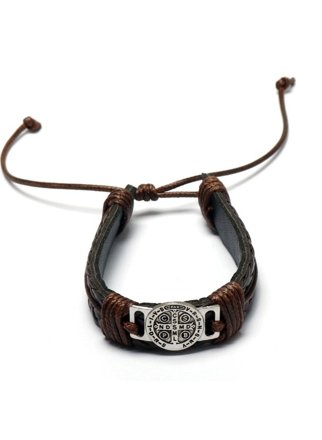 Goolsky Vintage Handmade Leather Bracelet for Men – Adjustable Pull Knot Wristband, Minimalist Retro Jewelry, Genuine Leather Pull Knot, Men’s Daily Wear/Casual/Retro Style Gift - Image 2