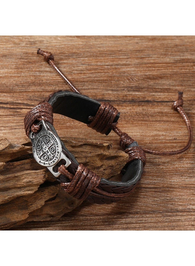 Goolsky Vintage Handmade Leather Bracelet for Men – Adjustable Pull Knot Wristband, Minimalist Retro Jewelry, Genuine Leather Pull Knot, Men’s Daily Wear/Casual/Retro Style Gift - Image 3