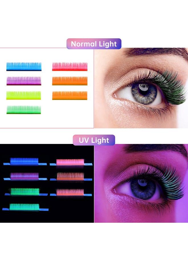 Beauty7 Colored Lash Extension Easy Fan Neon Rainbow Lashes 7 Colors Volumn Lashes Ombre Lash Extensions Self Fanning D+ Curl 0.07Mm 13Mm 15Mm Dramatic Eyelashes - Image 5