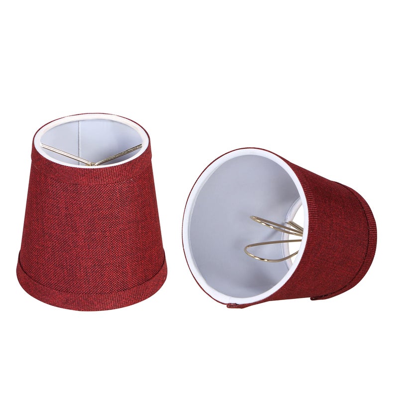 Aspen Creative 510122 Empire ClipOn Chandelier Lamp Shade Burgundy 3 Top x 4 Bottom x 4 Slant Height Set of 2