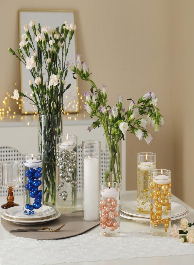 UDU 150 Pcs Floating Beads Vase Filler No Hole Faux Pearls for Vase Mixed Sizes Round Pearls for Home Party Wedding Decor, 8/14/20 mm (White, Blue) - Image 5