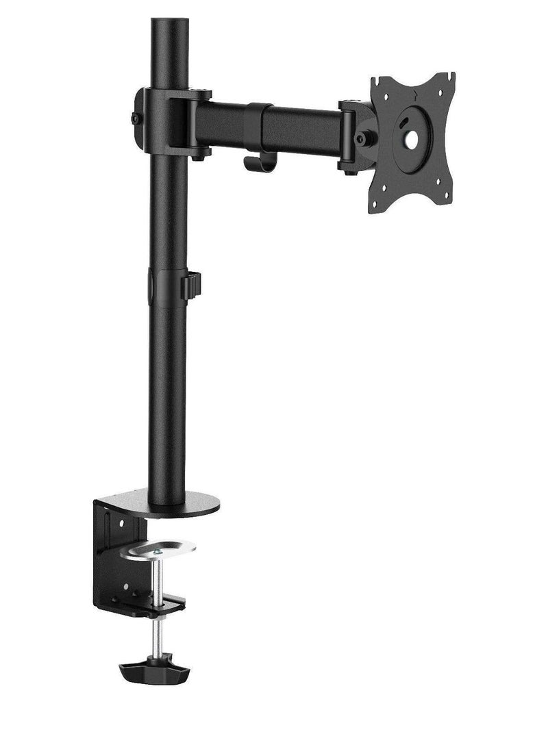 Single Monitor Fully Adjustable Computer Desk Mount Articulating Stand 27" Inch Black - Image 1