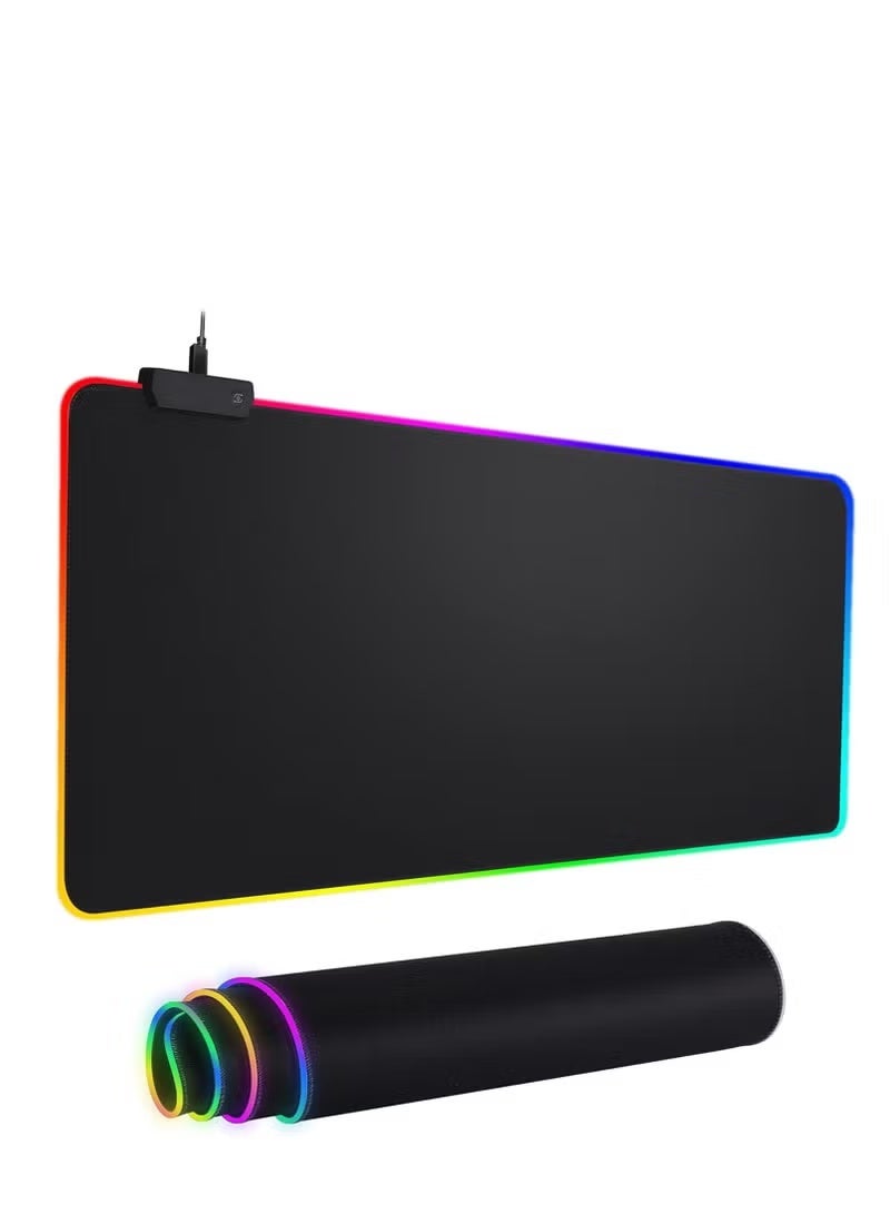 Klicktech RGB Large Mouse Pad 800x300x3 mm, Colorful LED Light Keyboard Mat Game Playing Mouse Pad, Extended Large Desk Pad for PC Laptop 800 x 300 mm - Image 1
