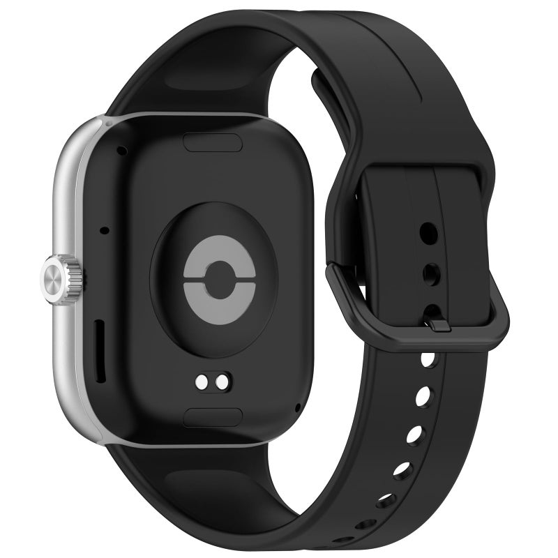 Disscool Adjustable Silicone Strap Compatible with Redmi Watch 5/5 eSIM/4 – Smart Band 9/9 Pro Replacement Wristband (Black) - Image 1