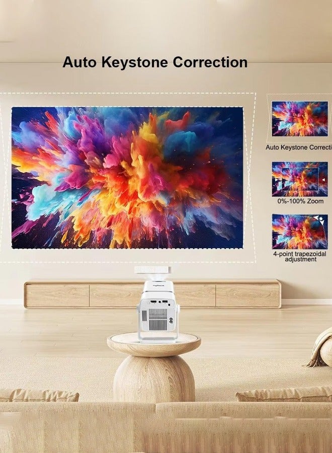 ThundeaL 4K Full HD Projector, Smart Projector Home Theatre 4K Support Native 1080p HD Resolution, 11000 Lumens, Android 13 WiFi6 3D Home Theater Projector,Rotatable Design, Speaker Apps WiFi  Meeting Video Movie,TD80,White  - Image 4