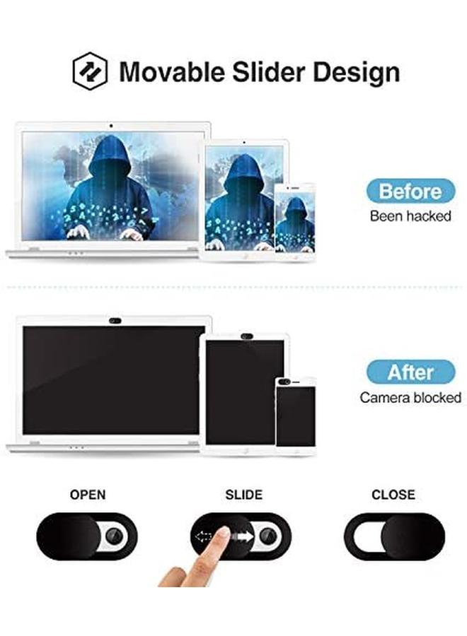 Procases 6 Pack Webcam Cover Slide For Laptop Phone Ultra Thin Flexible Slide Camera Blocker Privacy Security Cover For Macbook Air Pro Imac Ipad Iphone Echo Ps4 Tablet Pc Computer –Black - Image 2