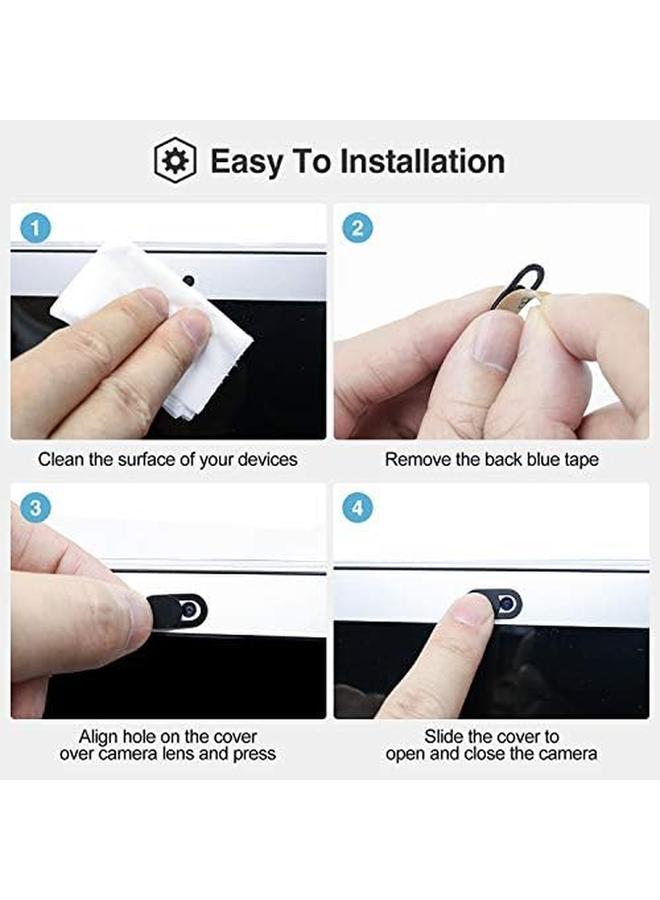 Procases 6 Pack Webcam Cover Slide For Laptop Phone Ultra Thin Flexible Slide Camera Blocker Privacy Security Cover For Macbook Air Pro Imac Ipad Iphone Echo Ps4 Tablet Pc Computer –Black - Image 4