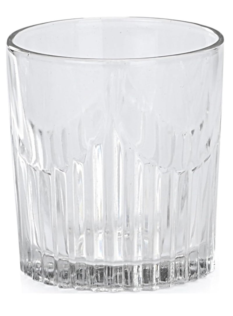 Glassware أكواب زجاجية ذات قاعدة ثقيلة مجموعة أكواب شفافه للماء والعصير والكوكتيلات والنبيذ والبيرة والويسكي تصميم أنيق 220 مل عبوة من 4 - Image 4