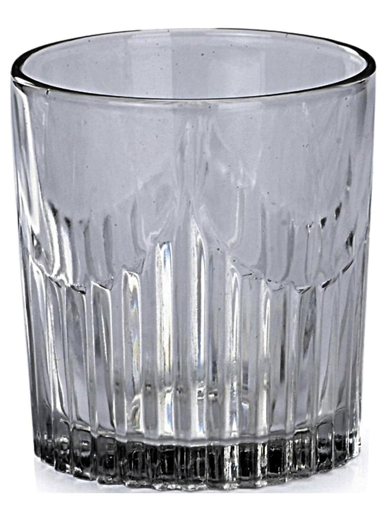 Glassware أكواب زجاجية ذات قاعدة ثقيلة مجموعة أكواب شفافه للماء والعصير والكوكتيلات والنبيذ والبيرة والويسكي تصميم أنيق 220 مل عبوة من 4 - Image 3