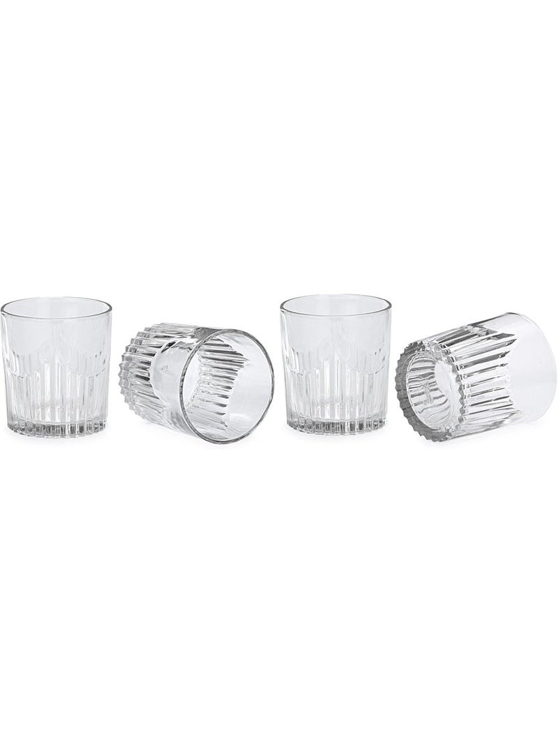 Glassware أكواب زجاجية ذات قاعدة ثقيلة مجموعة أكواب شفافه للماء والعصير والكوكتيلات والنبيذ والبيرة والويسكي تصميم أنيق 220 مل عبوة من 4 - Image 5