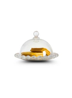 Generic Mini Dessert Plate with Glass Cover Suitable for Dates, Bonbon and Candies-14cm  - Image 1