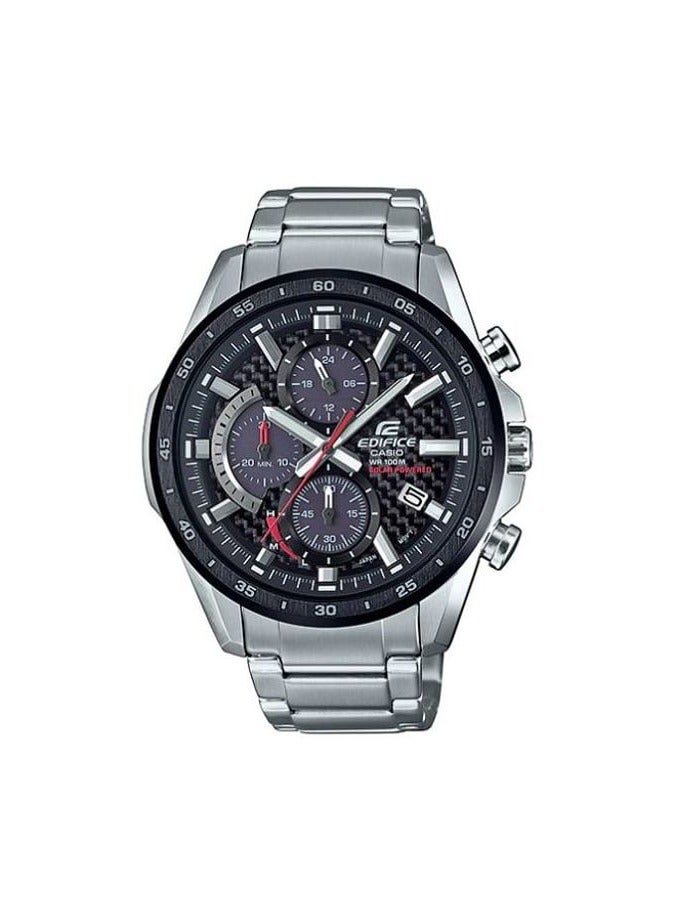 Casio Edifice EQS-900DB-1AVUDF Solar Powered Chronograph Black Dial Stainless Steel Strap - Image 1