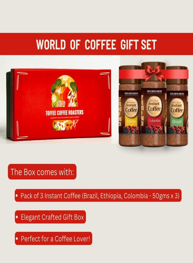 Toffee Coffee Roasters | World of Instant Coffee Gift Set | Assorted Speciality Instant Coffee (Brazil | Colombia | Ethiopia) 50 gm each | Rakhi Gift Set for Brother, Corporate Bulk Gifting. - Image 2