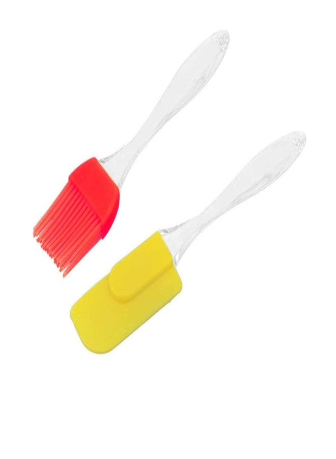 Winberg Silicon Cake Making Brush and Spatula Cake Pastry Sculpting Tools Combo Pack of 2 (Random Colour) WCMB01
