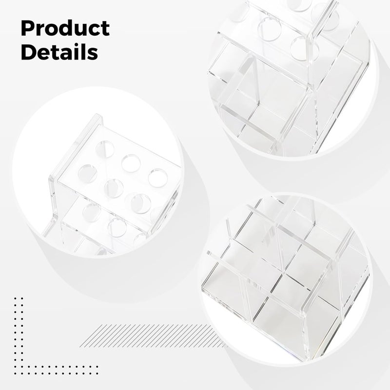Dental Acrylic Organizer Tool, Storage Box Transparent For Syringes, Braces, Spray Bottle, Cleaning Sticks And Equipment, 12 Test Tube Holes Featured, Design Compact For Clinics - Image 5