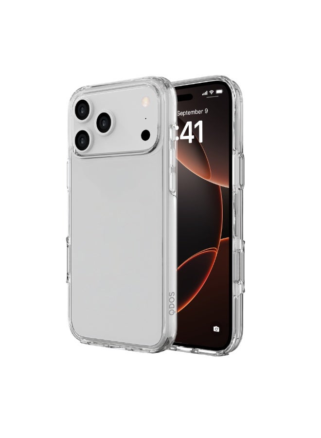 كيودوس جراب QDOS الشفاف لهاتف iPhone 17 Pro Max - مقاوم للاصفرار، مقاوم للصدمات، زوايا مبطنة بالهواء، حماية من السقوط بتقنية 3M، حواف مرتفعة للشاشة والكاميرا - Image 1