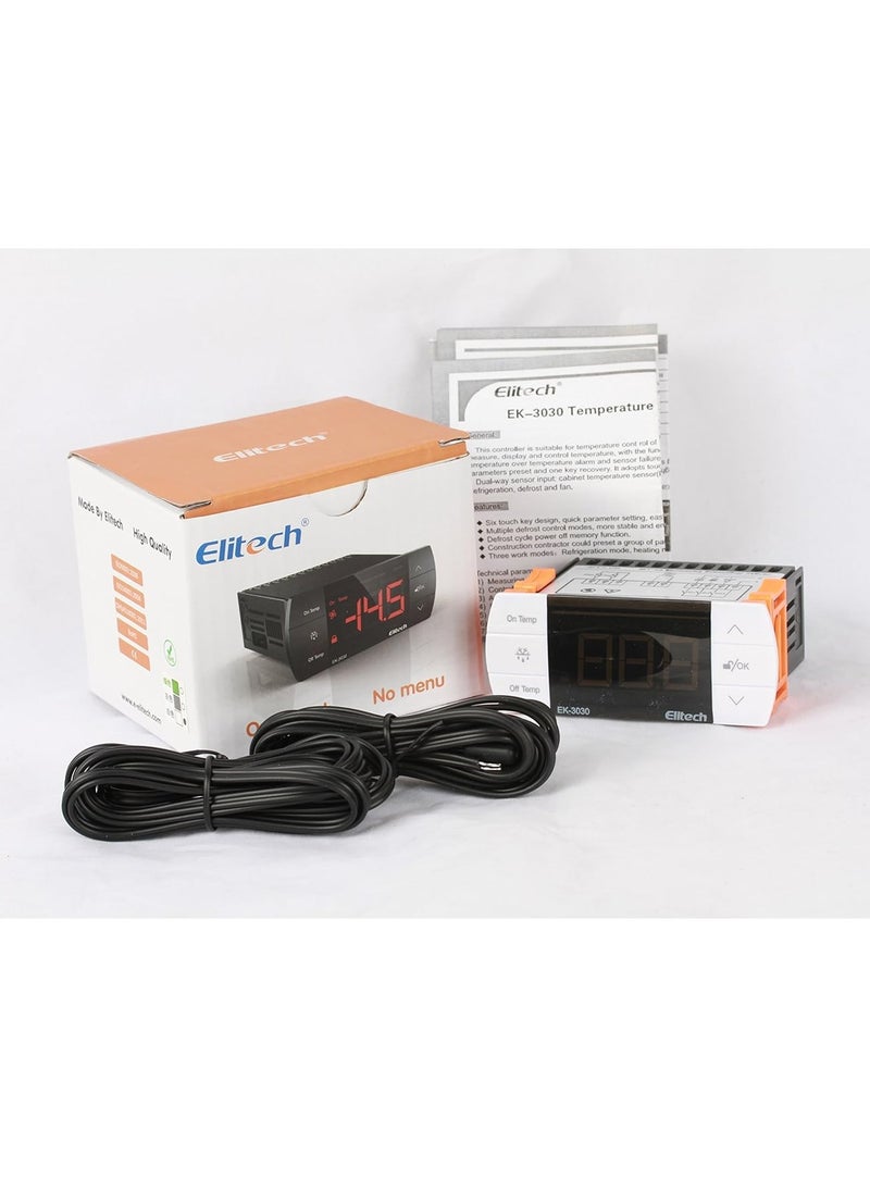 Elitech Elitech EK-3030 Digital Temperature Controller/Thermostats Dual Relay with Cooling Heating Fan Deforest Alarm for Home brewing/Green house/Cold Room【1 Year Warranty】 (White)  - Image 4