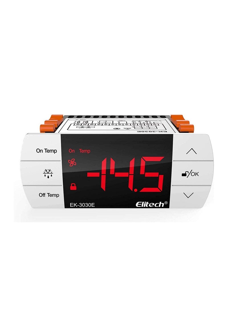 Elitech Elitech EK-3030 Digital Temperature Controller/Thermostats Dual Relay with Cooling Heating Fan Deforest Alarm for Home brewing/Green house/Cold Room【1 Year Warranty】 (White)  - Image 2