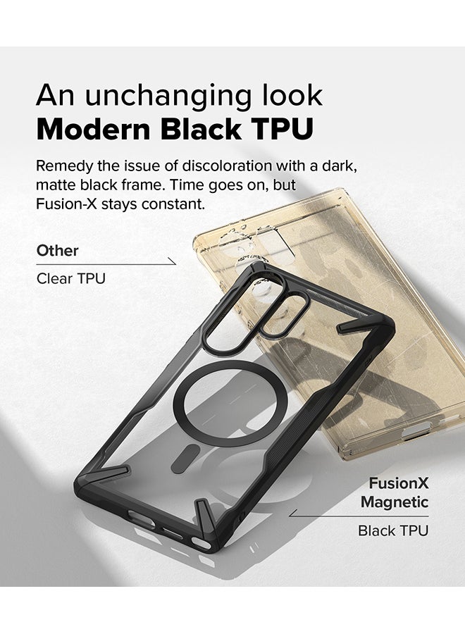 Ringke Fusion-X Magnetic Case For Samsung Galaxy S25 Ultra Case Cover (2025), Strong Magnet, Mil-Grade Protection Anti-Fingerprint Rugged Shockproof Protective Phone Cover - Black - Image 4