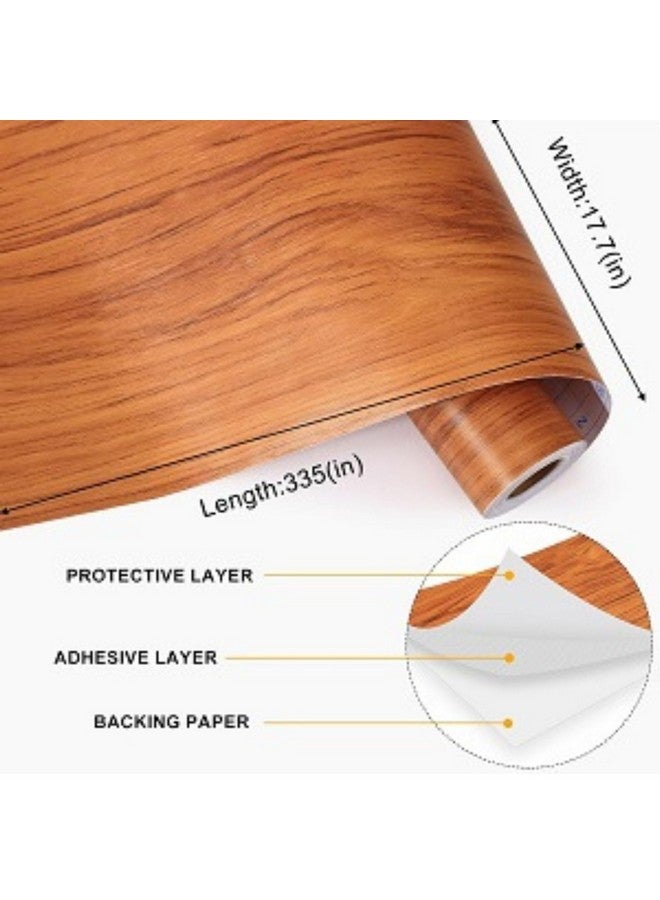 ويسدم ورق حائط WISDOM من الفينيل الصلب للأثاث والأبواب الخشبية، فينيل DIY، خزانة، بطانة رف، ورق حائط لخزائن المطبخ 2 قدم × 10 قدم (خشبي بني كريمي) - Image 4