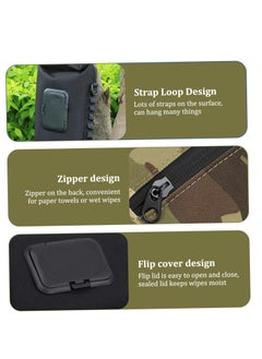 KASTWAVE Baby Wipe Dispenser, Portable Wipes Container for Travel, Waterproof Canvas Wipes Dispenser, Wet Wipes Pouches Dispenser, with Press Lid and Zip Refillable Hanging Wipe Holder, Keeps Wipe Fresh, Black  - Image 2