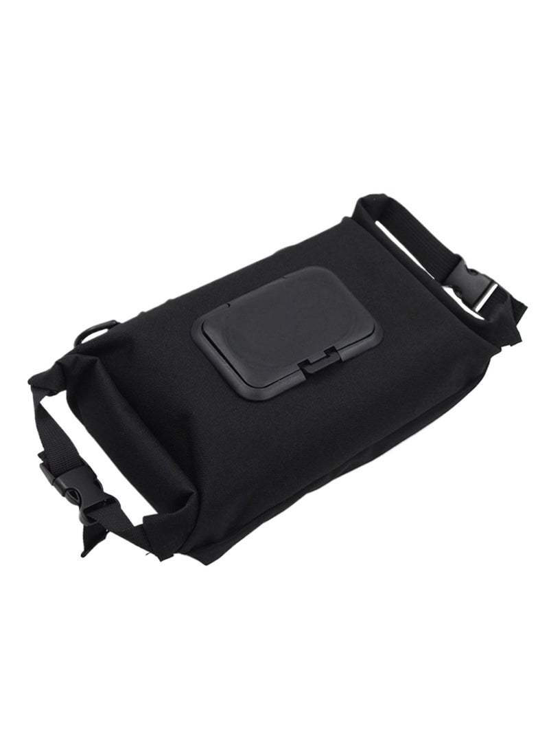 KASTWAVE Baby Wipe Dispenser, Portable Wipes Container for Travel, Waterproof Canvas Wipes Dispenser, Wet Wipes Pouches Dispenser, with Press Lid and Zip Refillable Hanging Wipe Holder, Keeps Wipe Fresh, Black  - Image 1