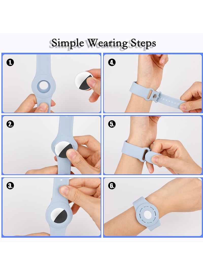 SYOSI 4 Kids Wristbands with Apple Airtag Case Compatible Bracelet Strap Silicone Adjustable Anti-Loss Protective Case for Children Elderly - Image 4