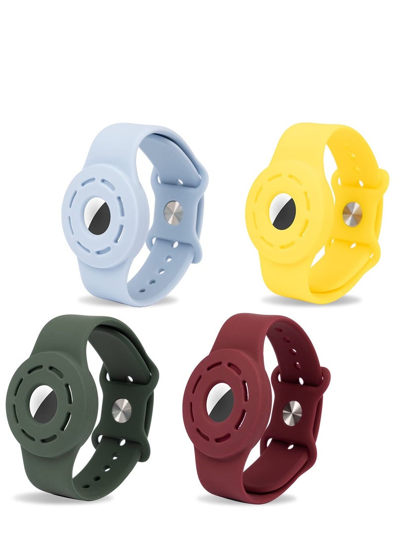 SYOSI 4 Kids Wristbands with Apple Airtag Case Compatible Bracelet Strap Silicone Adjustable Anti-Loss Protective Case for Children Elderly - Image 1