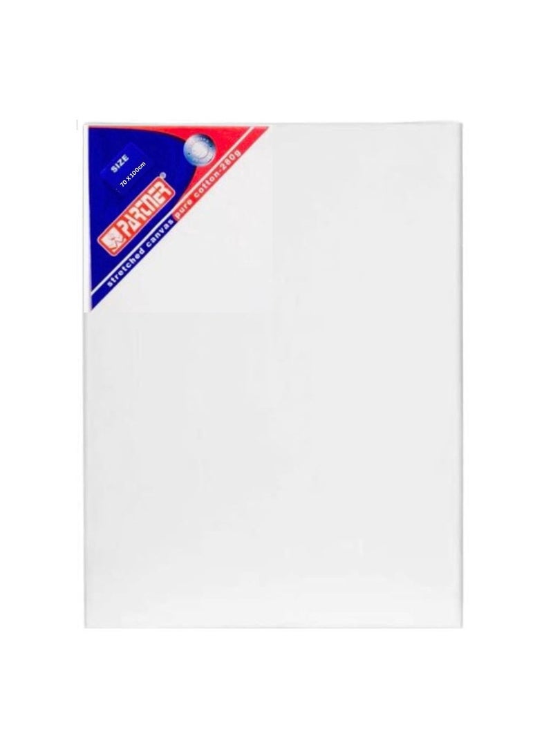 PARTNER Stretched Canvas 70X100CM White Cotton Artist Canvas Boards for Painting Acrylic Pouring Oil Paint Dry & Wet Art Media  - Image 1