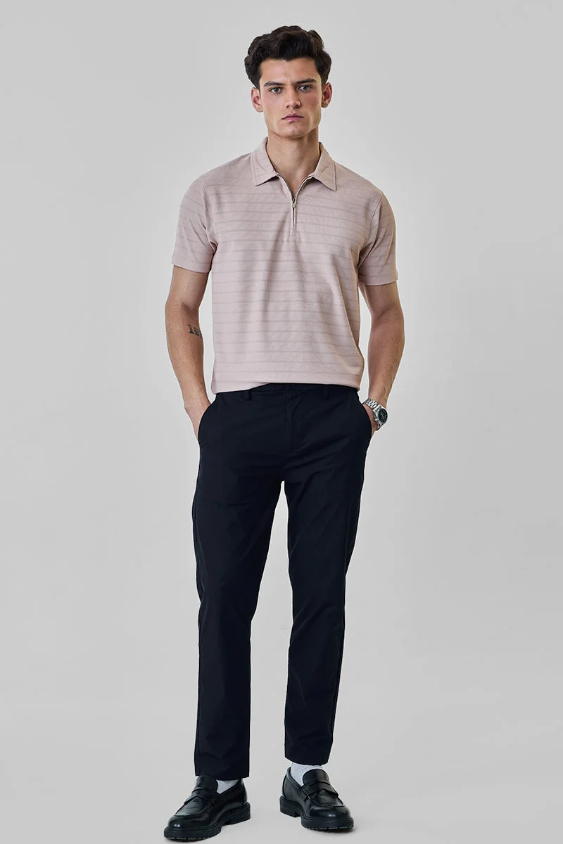 سنيتش Black Solid Slim Fit Casual Chinos