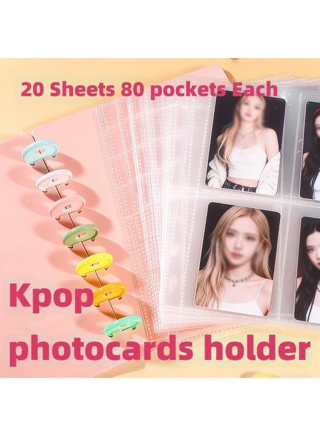 2PCSألبوم بطاقة الصور,ألبوم حامل بطاقة الصور 3 بوصة لـ Fujifilm Instax Mini,صور Polaroid,بطاقات التداول القياسية وبطاقات الهوية, الوردي, 40 ورقة 160 جيوب - Image 4