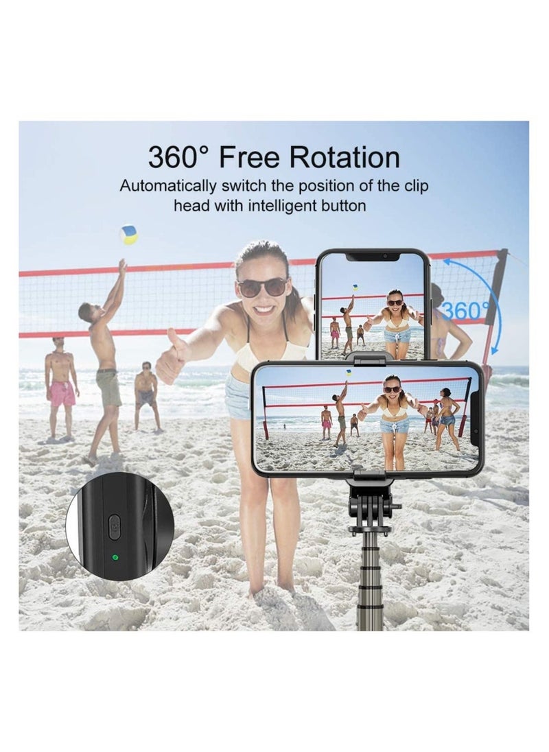 Raxoom Selfie Stick Gimbal Stabilizer, EqiEch 360° Rotation Tripod with Wireless Remote, Portable Phone Holder, Auto Balance 1-Axis Gimbal for Smartphones Tiktok Vlog Youtuber Live Video Record - Image 4