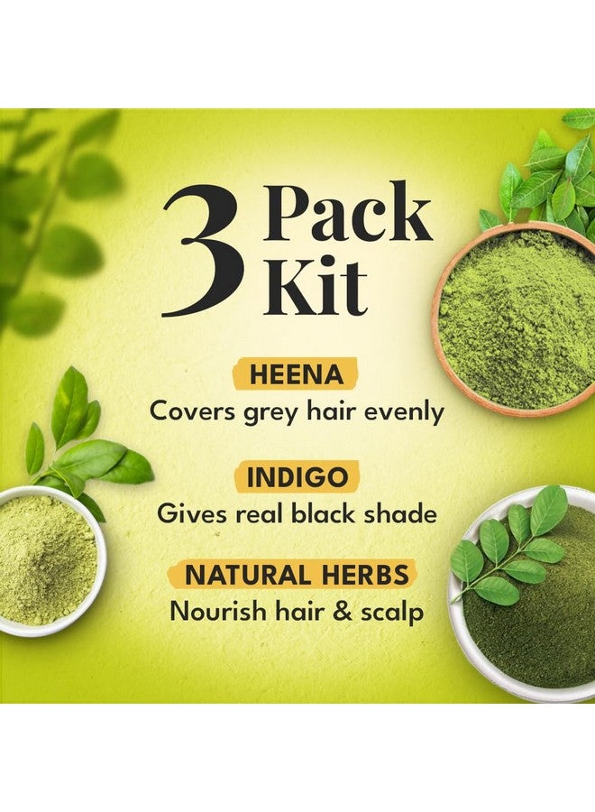 VEDA Natural Colours For Black Hair|Henna Powder, Indigo Powder, Hair Pack)|Long Lasting Natural Hair, 1 Count - Image 3