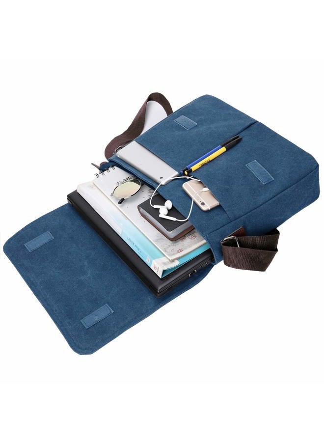 Mactso Vintage Canvas Satchel Messenger Bag for Men Women,Travel Shoulder bag 13.5" Laptop Bags Bookbag (Blue), Blue, 13.5 inch - Image 5