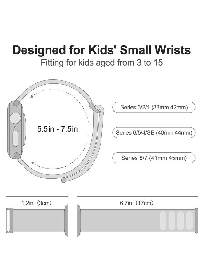 SimpleThings Compatible with Kids Apple Watch Bands, Nylon Hook and Loop for Boy Girl Women Small Wrist for All iWatch Series - Image 2