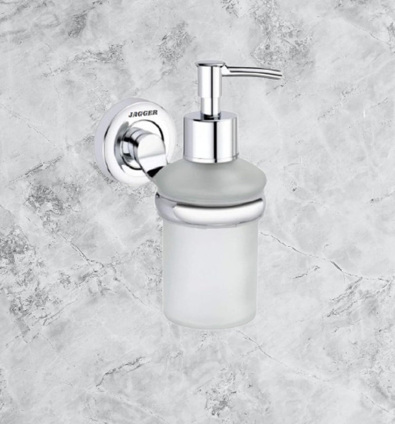 JAGGER JAG255 Wall Mounted Liquid Glass Soap Dispenser/Shampoo Conditioner Holder/Handwash Dispenser/for Wash Basin/Bathroom/Living Room/Hotel/Home/Office (Chrome Finish) - Image 2