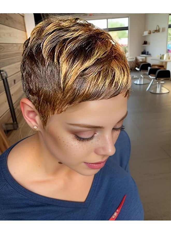 BeiSDWig BeiSDWig Short Pixie Haircuts Synthetic Short Wigs for Black Women Short Hairstyles for Women (9622)  - Image 1
