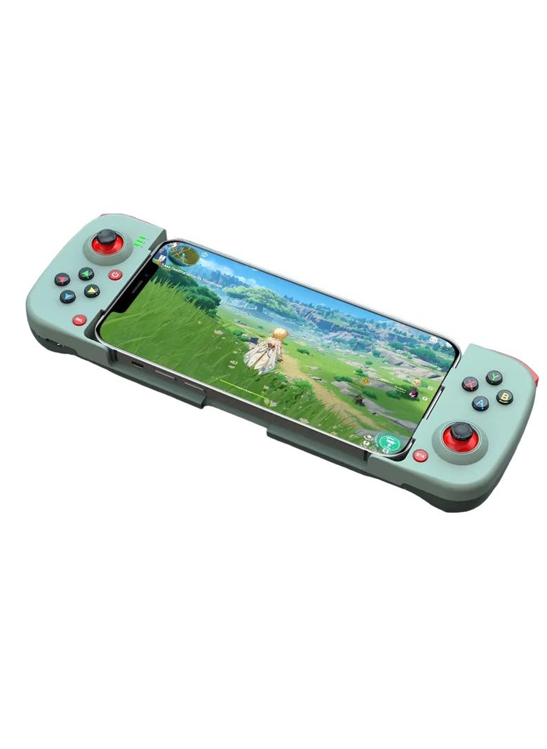 Generic Mobile Game Controller, Bluetooth 5.0 Wireless Stretchable Gamepad, Ergonomics Design Plug And Play Game Controller, Non Slip Grip Retractable Joystick For Mobile Phone, (Green)  - Image 1