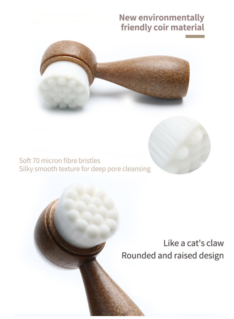 فرشاة تنظيف الوجه اليدوية، مادة جديدة صديقة للبيئة، فرشاة وجه متعددة الوظائف 2 في 1 - Image 4