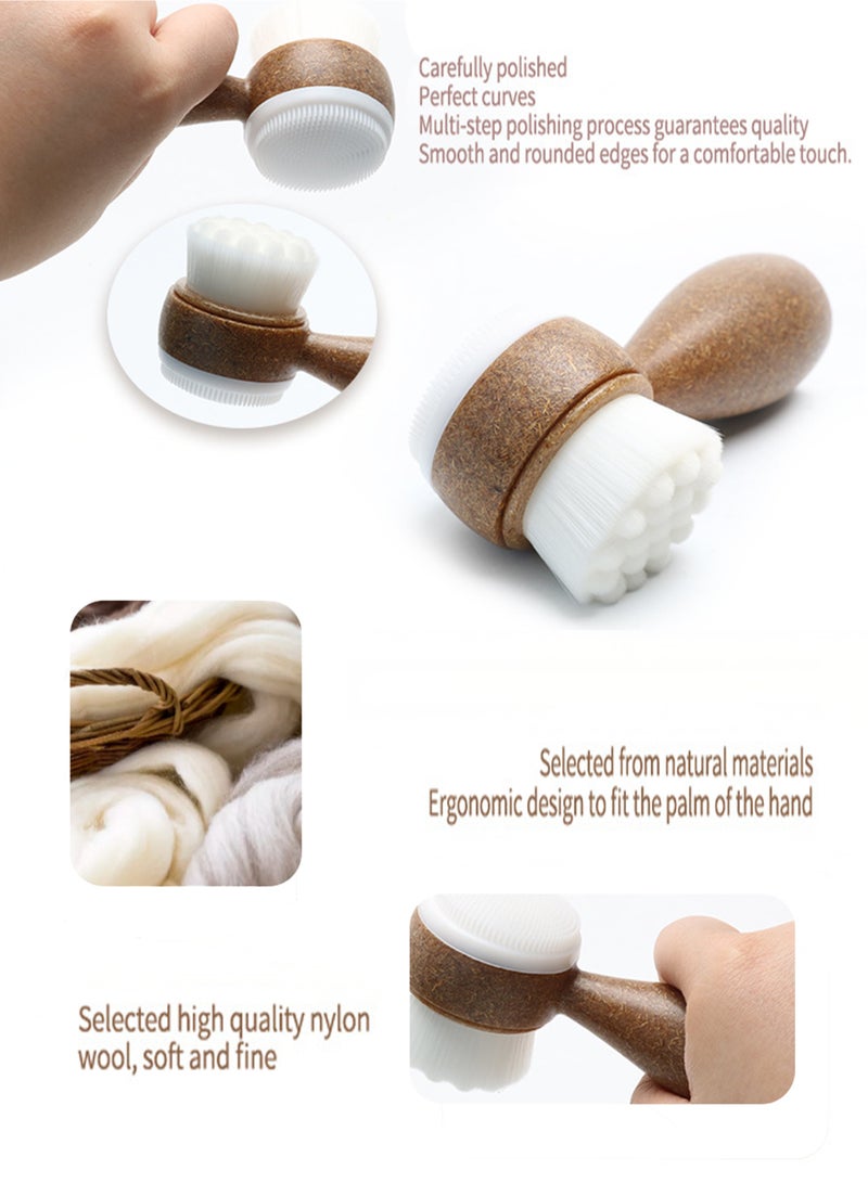 فرشاة تنظيف الوجه اليدوية، مادة جديدة صديقة للبيئة، فرشاة وجه متعددة الوظائف 2 في 1 - Image 5