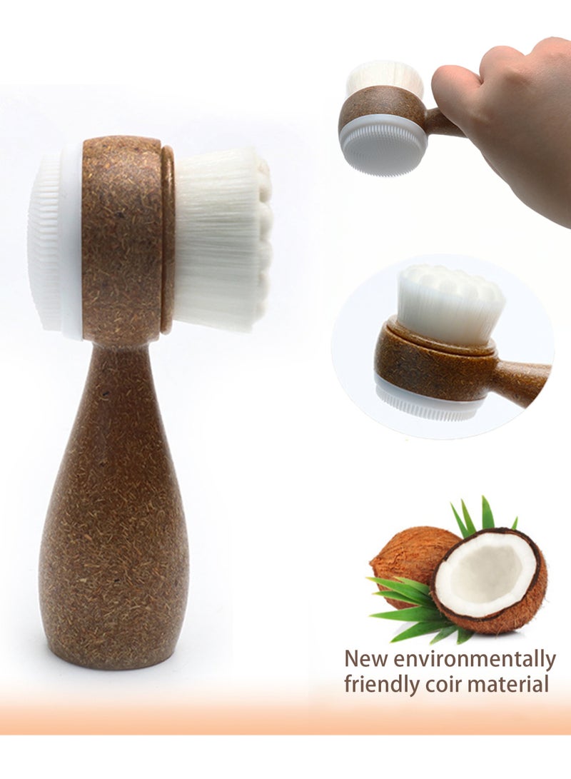 فرشاة تنظيف الوجه اليدوية، مادة جديدة صديقة للبيئة، فرشاة وجه متعددة الوظائف 2 في 1 - Image 1