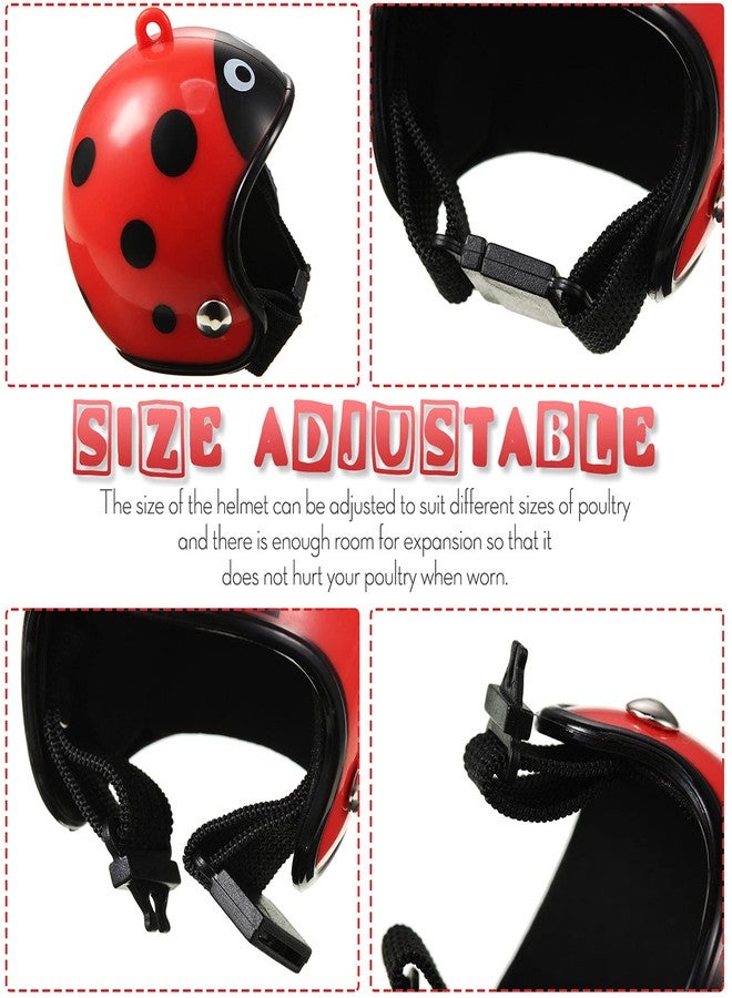 Skylety 8 Pieces Hens Helmet Chicken Pet Safety Helmet Funny Bird Hens Hat Headwear Small Pet Hard Hat Costumes Accessories for Chicken Bird Parrot Parakeet(Animal, Solid Color) - Image 4