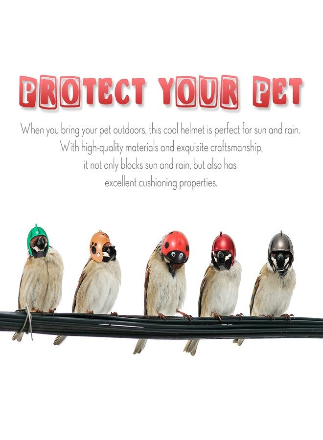 Skylety 8 Pieces Hens Helmet Chicken Pet Safety Helmet Funny Bird Hens Hat Headwear Small Pet Hard Hat Costumes Accessories for Chicken Bird Parrot Parakeet(Animal, Solid Color) - Image 5