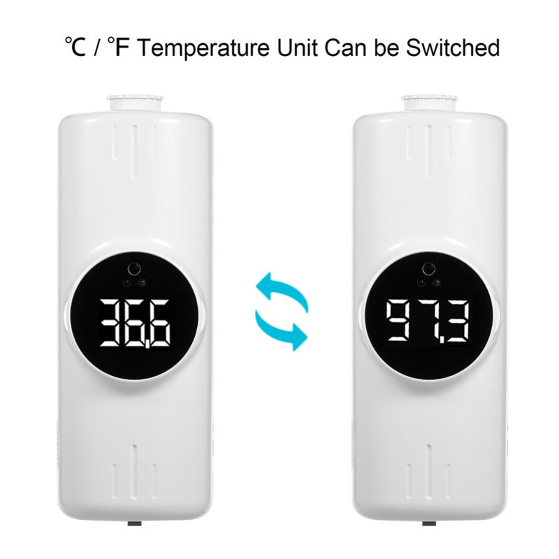 1000ml Wall Mounted Automatic Soap Dispenser 2-in-1 Touchless Hand Sanitizer Dispenser - Large LCD Screen Infrared Thermometer with High Temperature Alarm for Home Hotel School Office Use - Image 4