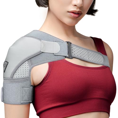 FIGHTECH Shoulder Brace for Torn Rotator Cuff for Men and Women - 2 Sizes - Support & Pain Relief (Gray, Small/Medium) - Image 1