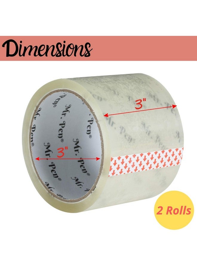 Mr. Pen 3 Inch Packing Tape 2 Pack Wide Tape 45 Yards 1.9Mil No Smell 3 Inch Tape Shipping Tape Packaging Tape Packing Tape Rolls Clear Packing Tape Moving Tape Packing Tape Refill - Image 2
