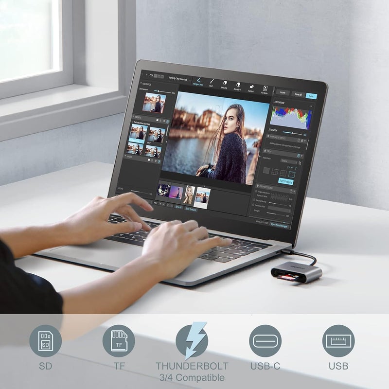 Raycue USB C SD Card Reader Adapter, Type C Micro SD TF Card Reader Adapter, 3 in-1 USB C to USB Camera Memory Card Reader Adapter for iPhone 15,New Pad Pro MacBook Pro/Air, and More UBC C Devices - Image 4