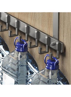 TYCOM Over The Door Hook Heavy Duty Over Door Hanger Holder for Coat Robe Hat Clothe Towels Hanging Bathroom Organizer Towel Rack 5 Hooks Aluminum Black.  - Image 3