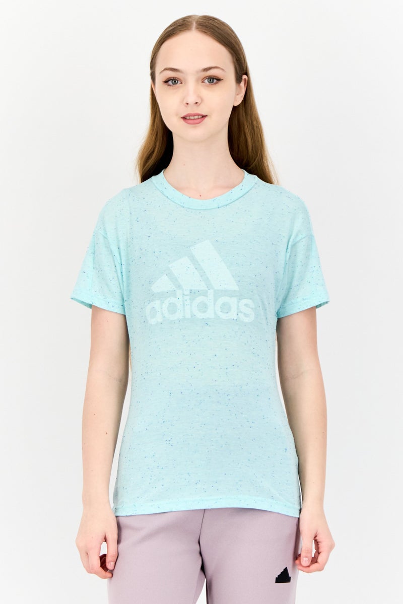 Adidas Women Sportswear Fit Short Sleeve Winners 3,0 Outdoor T-Shirt, Turquoise - Image 1